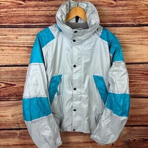 Vintage 1990s The North Face Gray & Teal Windbreaker Jacket
